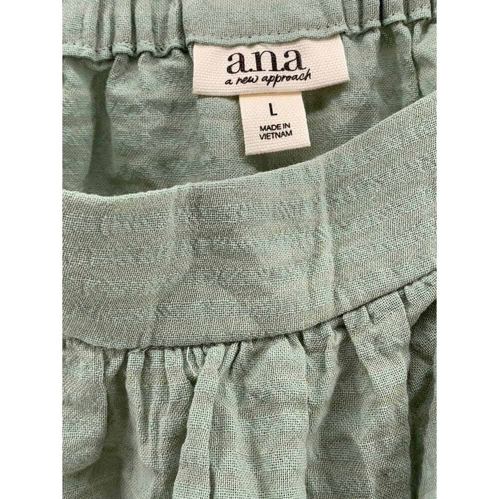 A.N.A A NEW APPROACH Women's Green Tie-Sleeve Cotton-Blend Tank Top SZ L - Picture 7 of 10